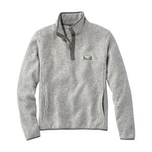 LL Bean Men's EUC Gray Pullover Sweater Fleece Jacket Slightly Fitted L